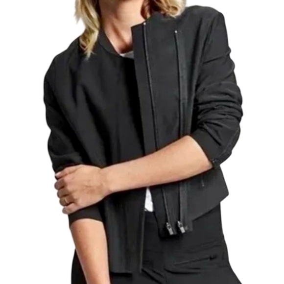 ATHLETA Asymmetrical Double Zip Moto Jacket - Picture 1 of 12